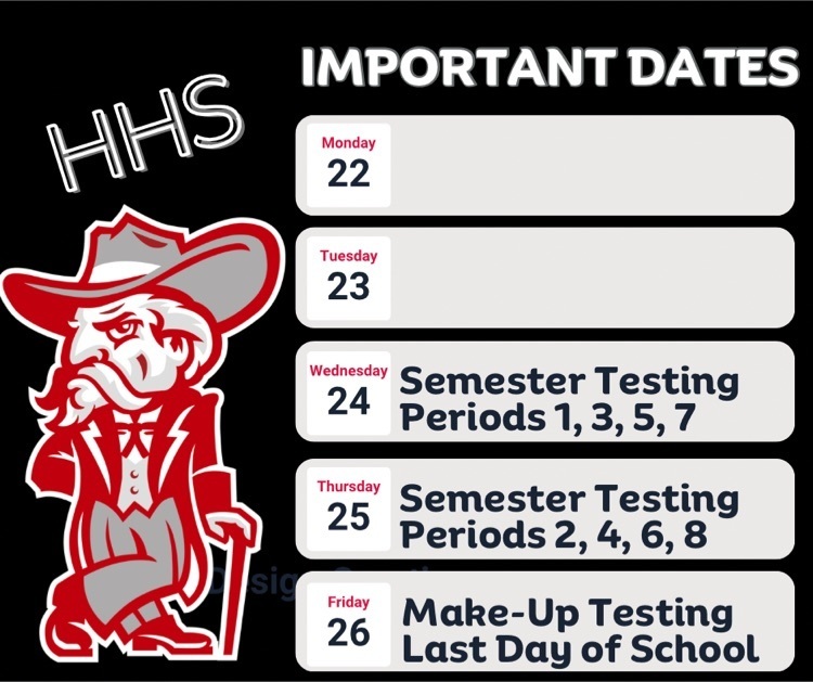 Semester Test Dates